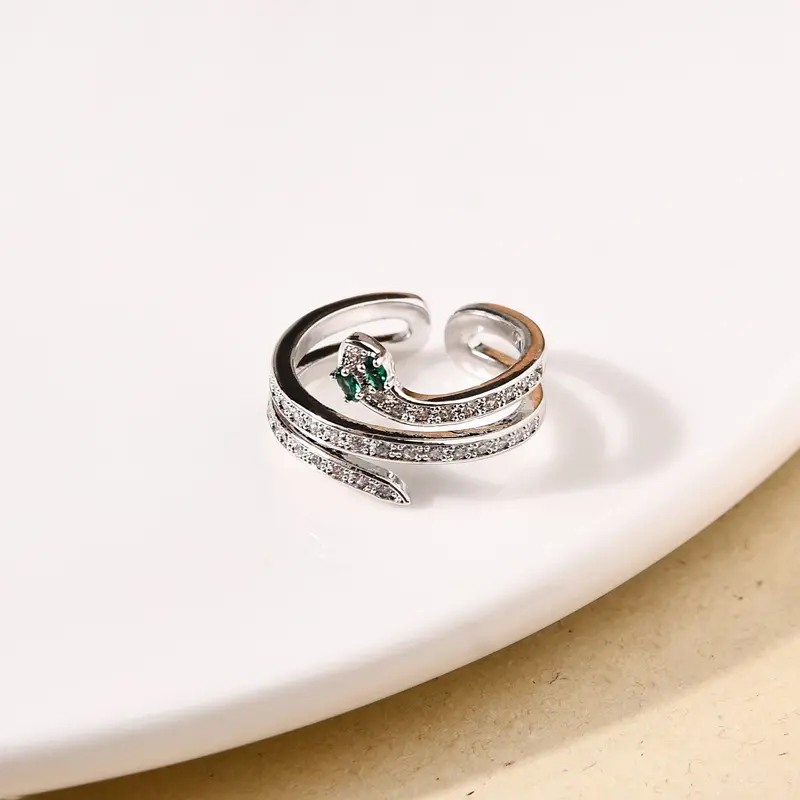 Serpent Ring Featuring Emerald Eye Stones 1