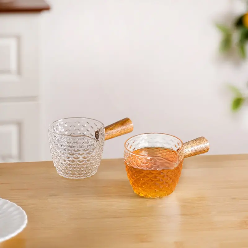 Set Of 2 Glass Syrup Bowls With Handles (120Ml Each) 1