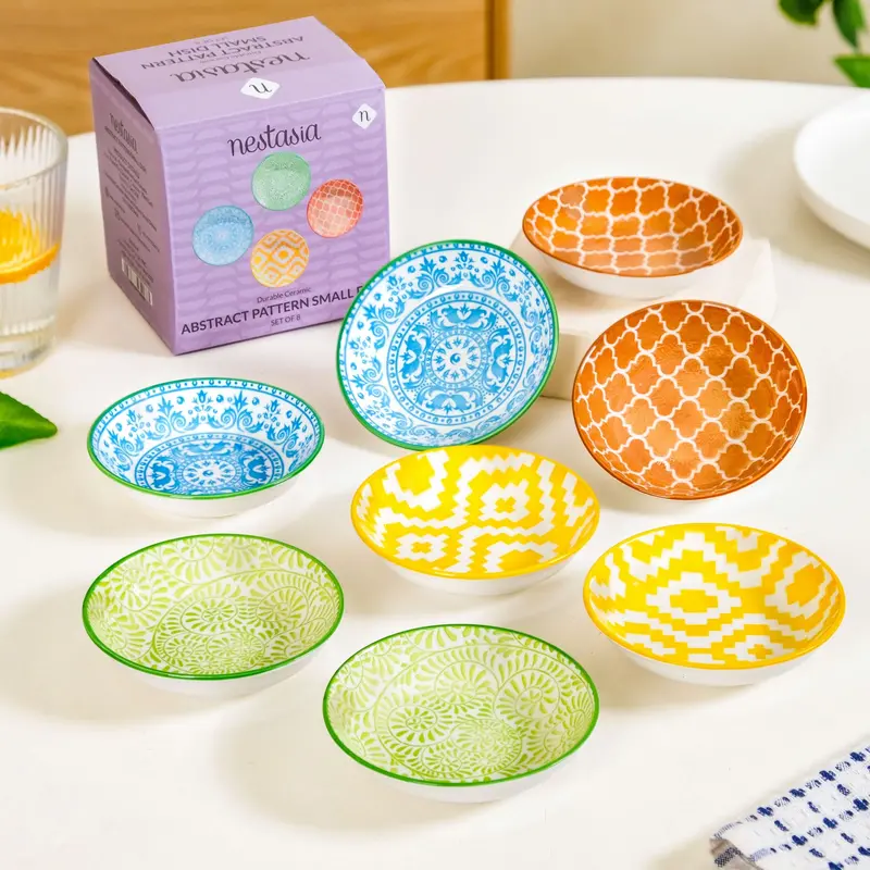 Set Of 8 Colorful Ceramic Dip Bowls – 70Ml Each, Perfect For Appetizers 1