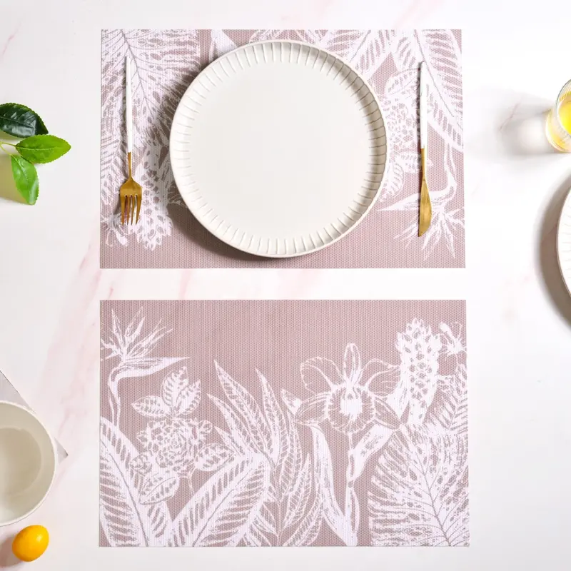 Set Of Six Botanical Print Cloth Placemats 1
