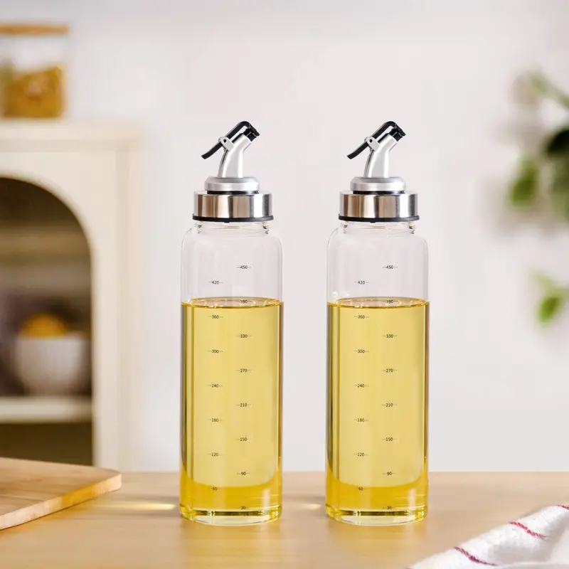 Set Of Two Glass Oil Bottles – 500Ml Each, Sleek & Functional 1