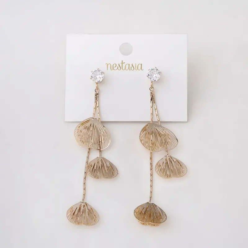 Shimmering Gold Tassel Drop Earrings 1
