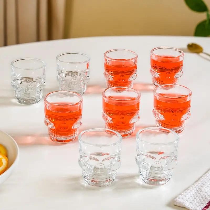 Skull-Design Shot Glasses – Set Of 9 (50Ml Each) 1