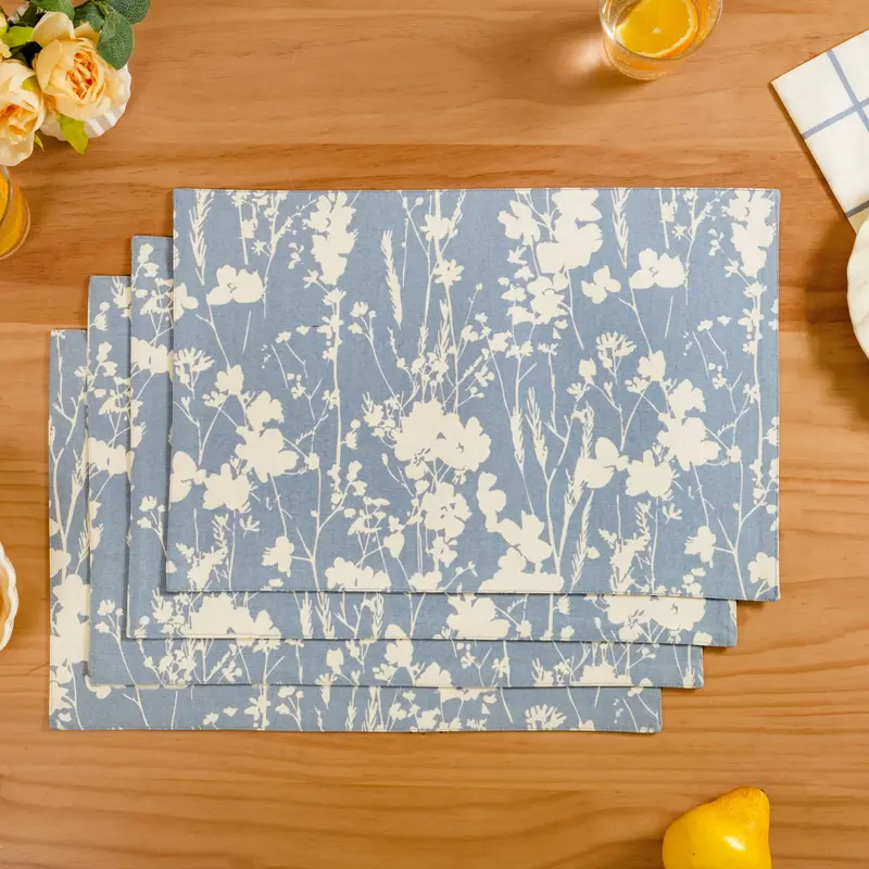 Slate Blue 100% Cotton Placemat Set – 4 Count 1