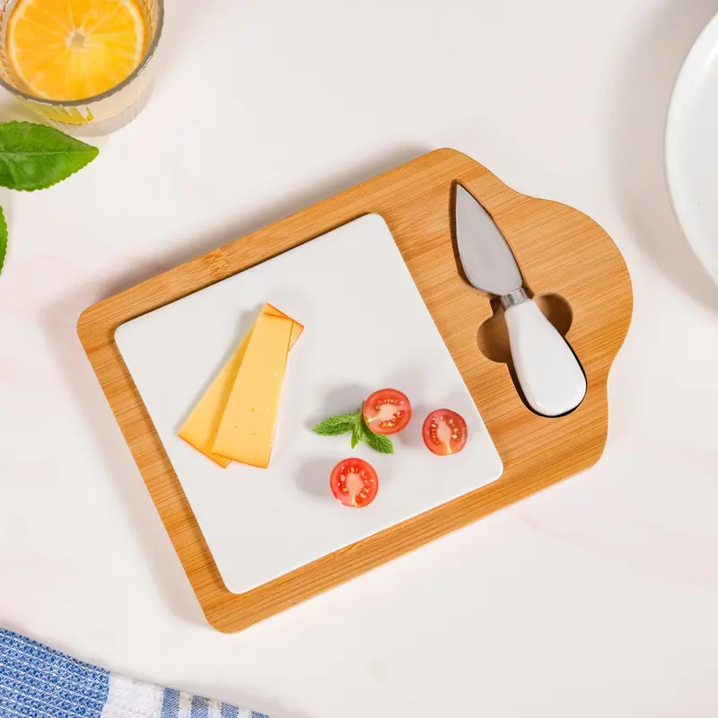 Sleek Minimalist Charcuterie Board With Integrated Knife 1