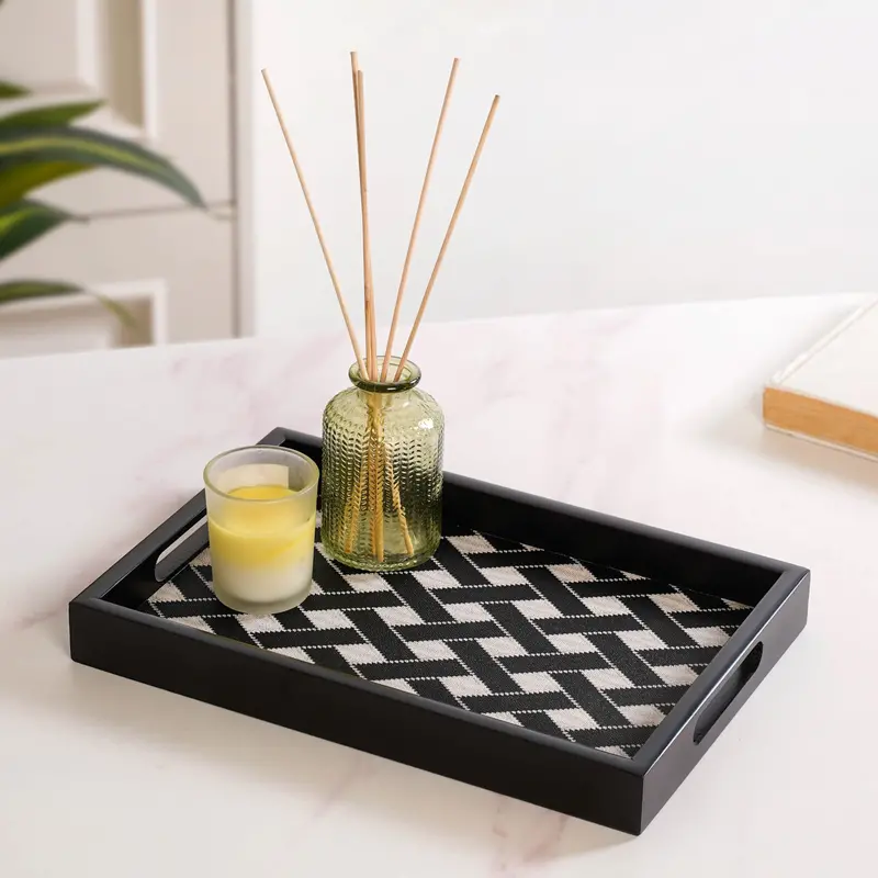 Small Black Multipurpose Decorative Tray – Compact Styling Essential 1