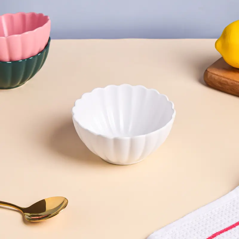 Snow-White Scalloped Snack Bowl – 250 Ml 1