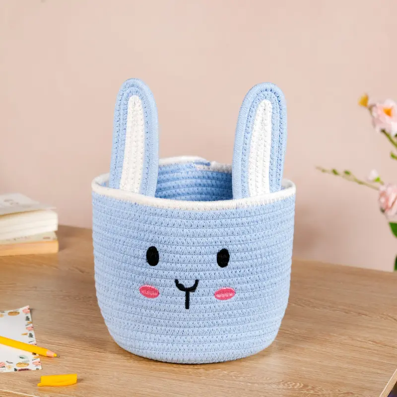 Soft Blue Bunny Cotton Basket – 17 Cm 1