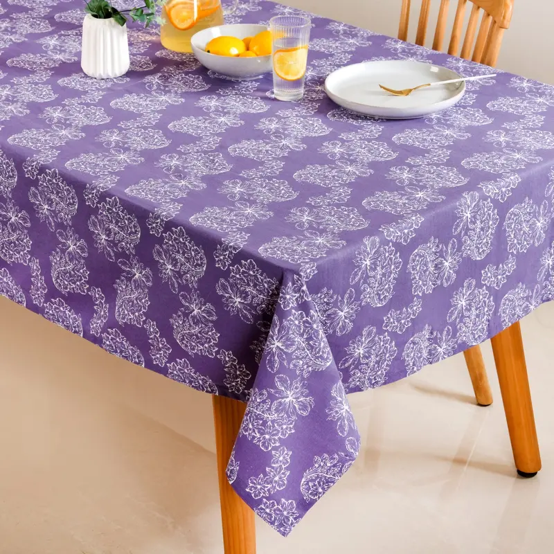 Soft Lilac 6-Person Cotton Tablecloth (154 X 208 Cm) 1