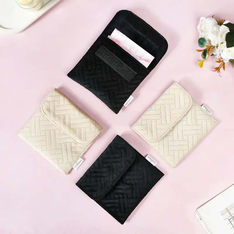 Soft Velvet Menstrual Product Pouch Set – 4 Compact Carry Cases 1