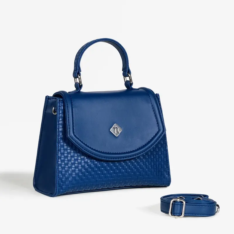 Soi Blue Top-Handle Handbag With Structured Silhouette 1