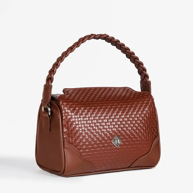 Soi Corde Brown Structured Handbag 1