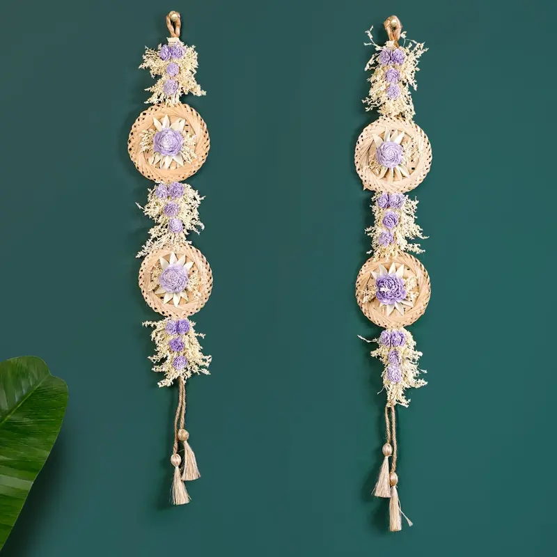 Sola Flower & Corn Husk Wall Hanging – Set Of 2 1