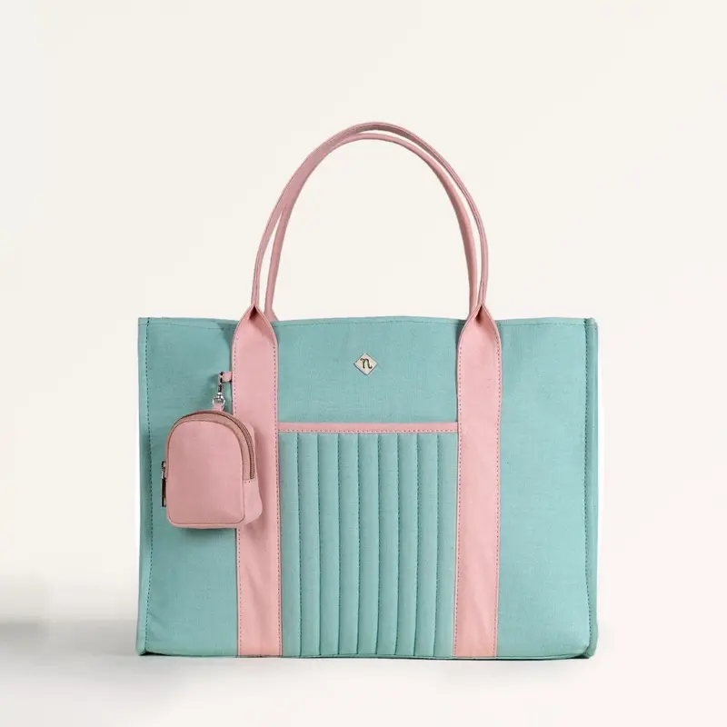 Sorella Mint Canvas Tote With Detachable Coin Pouch 1