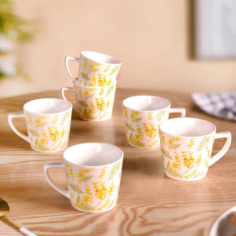 Spring-Inspired Ceramic Tea Cup Collection – 6 Pieces, 150Ml Each 1