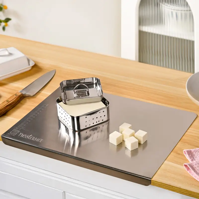 Stainless Steel Paneer Press & Multi-Use Chopping Board – 2-In-1 Kitchen Set 1