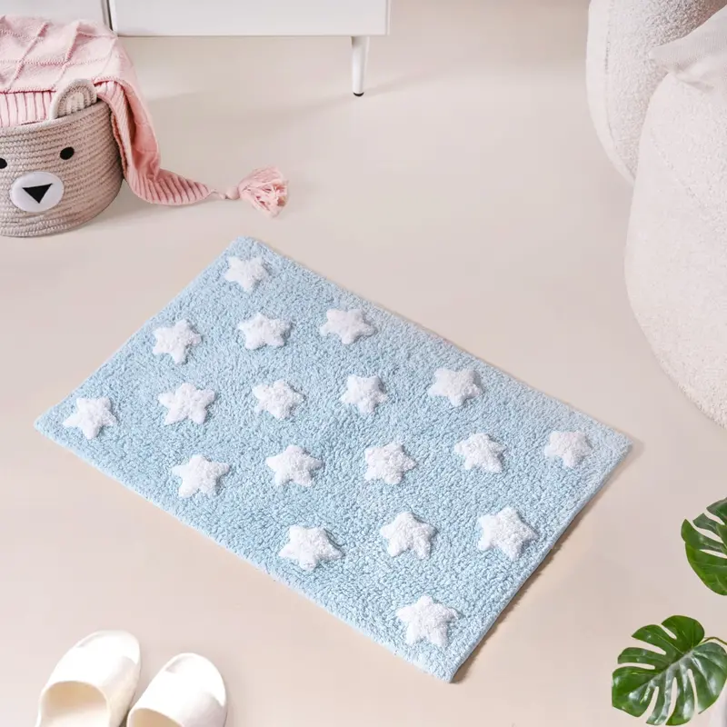 Star-Shaped Cotton Non-Slip Mat For Children’S Bedrooms – 62X42Cm 1