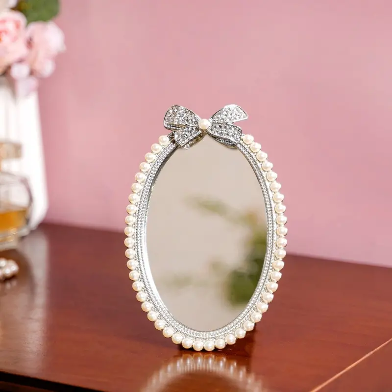 Studded Pearl Bow Accent Mirror Frame (10X15Cm) 1