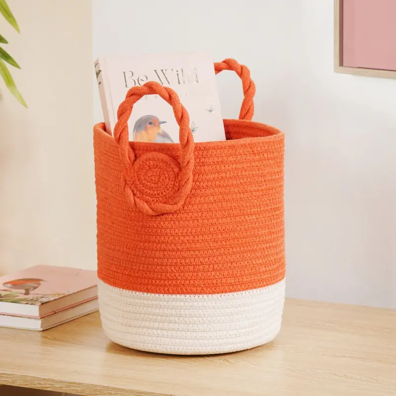 Subtle Dual-Tone Minimalist Storage Basket – 26 Cm 1