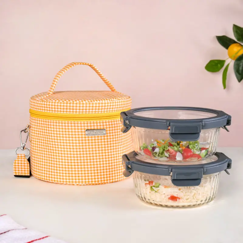 Sunbeam Gingham Insulated Lunch Tote – Lightweight Thermal Carry Bag 1