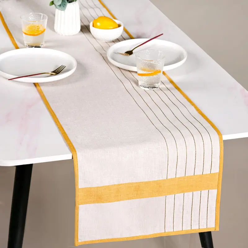Sunny Row Patterned Table Runner – 181X40Cm Vibrant Dining Linen 1