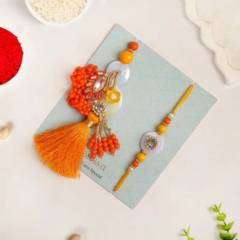 Sunrise Dreams Sibling Rakhi & Lumba Gift Set 1