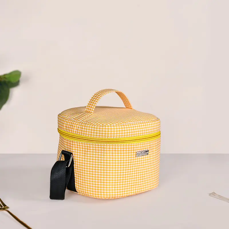 Sunshine Checkered Insulated Lunch Tote 1