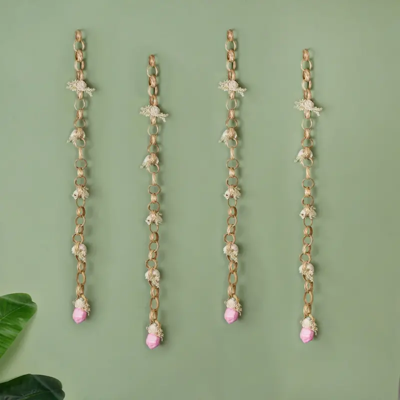 Sustainable Sola Wood Flower Wall Art Set – 4 Panels 1