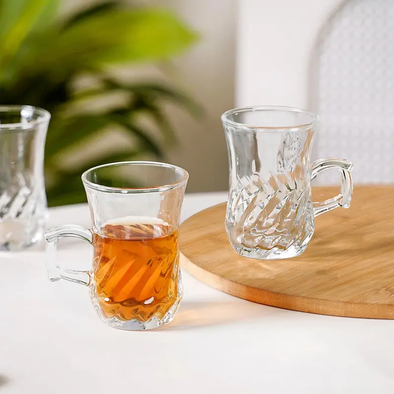 Swirl-Textured Tulip-Shaped Tea Cups – Set Of 6, 150Ml Each 1