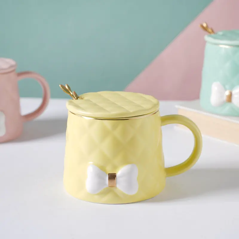 Tactile Textured Bow Ceramic Cup – Unique Surface Detailing 1