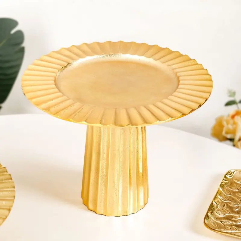 Tall Halo Gold Tiered Dessert Stand For Elegant Displays 1