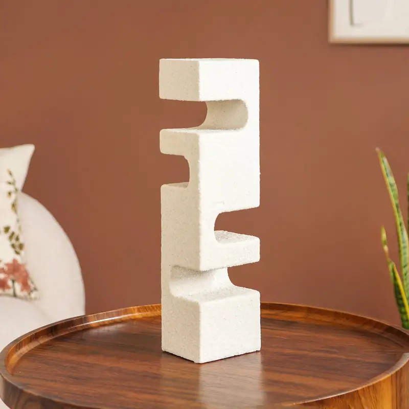 Tall Modern Geometric Statue With Textured Surface 1