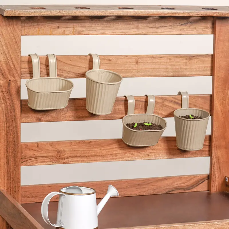 Taupe Mini Hanging Planter Set – Four-Tier Indoor Greenery Display 1