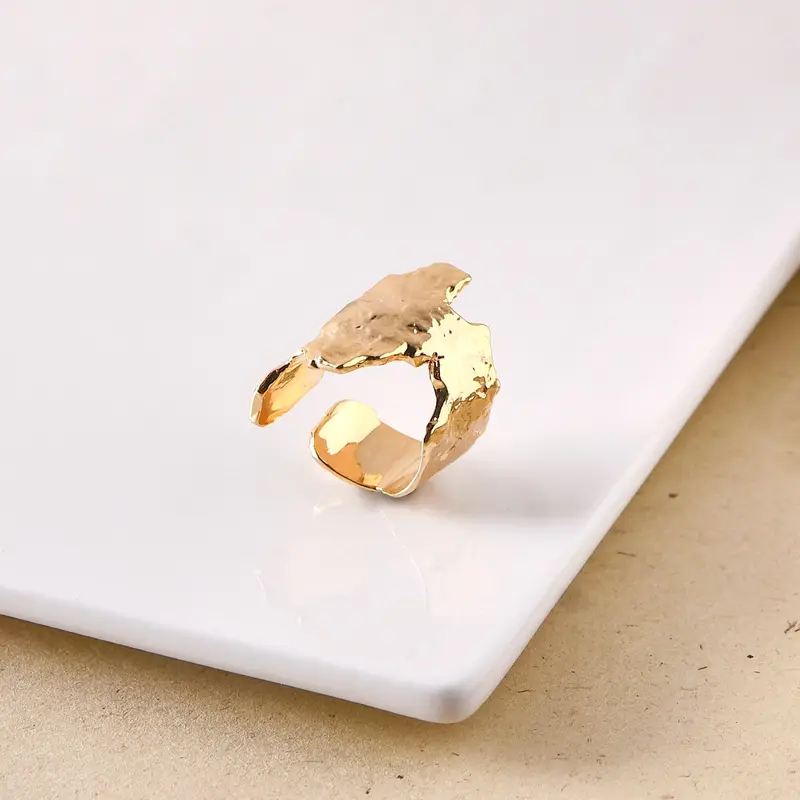 Textured Gold Terrain Statement Ring 1
