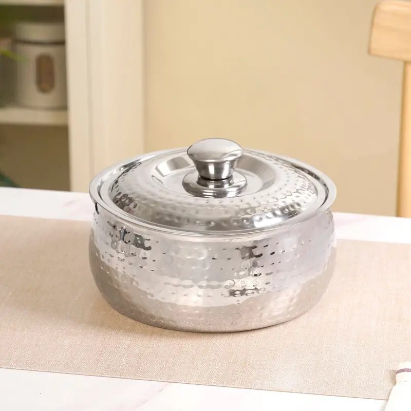 Textured Hammered Stainless Steel Casserole – 1.5L 1