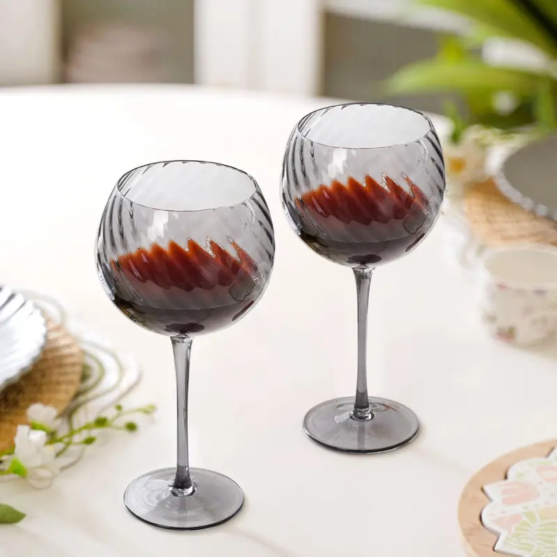 Tinted Balloon Wine Goblets – 580Ml, Set Of 2 Oversized Aeration Glasses 1