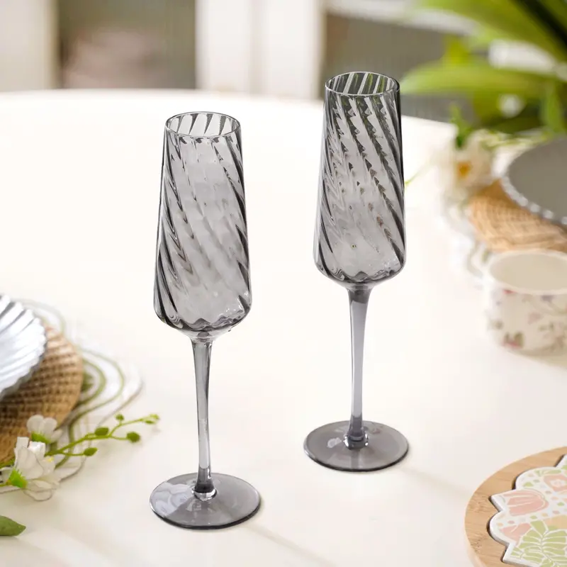 Tinted Champagne Flutes – 240Ml, Set Of 2 Sophisticated Sparkling Wine Glasses 1