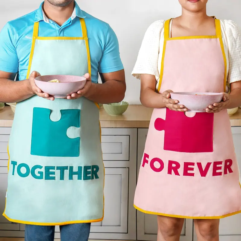 'Together Forever' Matching Couple Aprons – Coordinated Kitchen Pair 1