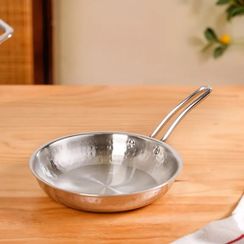 Tri-Ply Hammered Stainless Steel Frying Pan – 1L 1