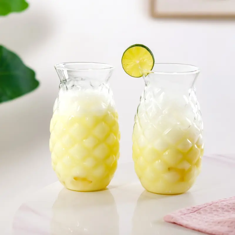 Tropical Pineapple-Themed Drinking Glasses – 2-Pack, 500Ml Each 1