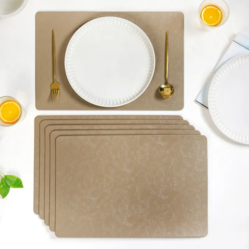 Tuscany Brown Embossed Table Mats – Set Of 6 1