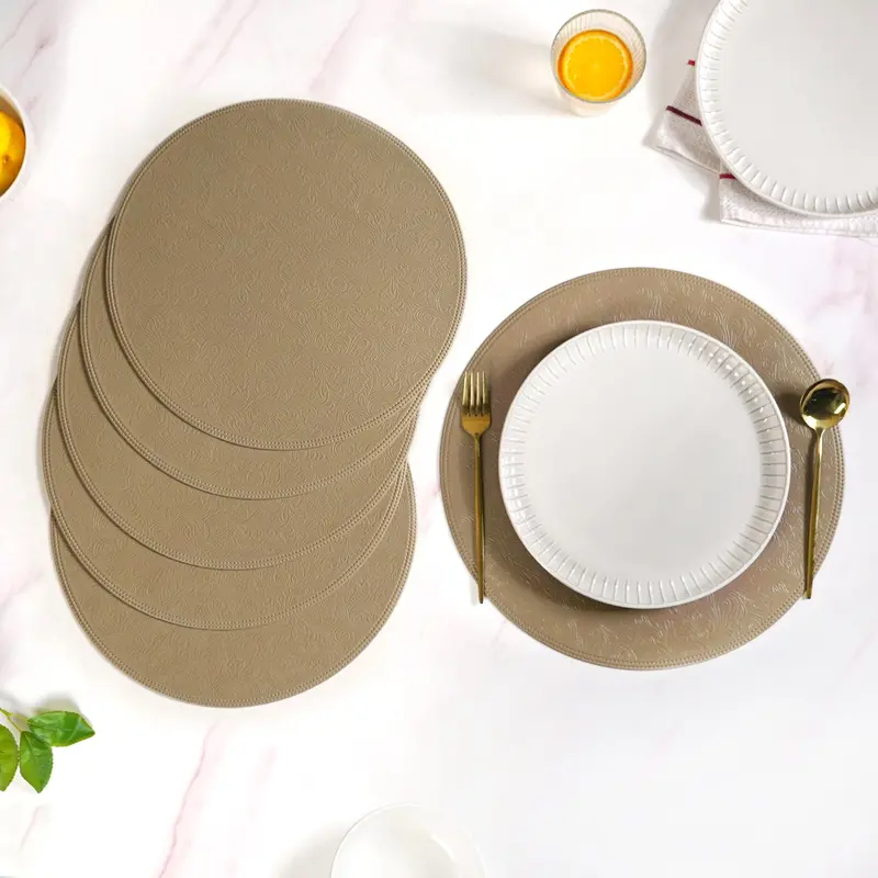 Tuscany Brown Round Table Mats – Set Of 6 1
