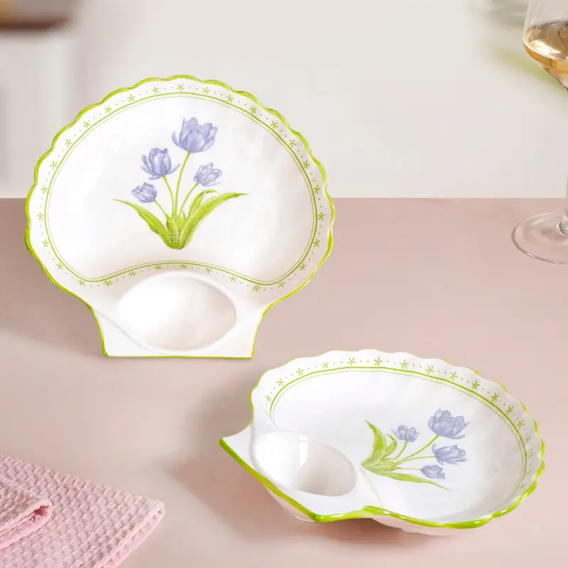 Tuscany-Inspired Ceramic Section Plate Pair 1