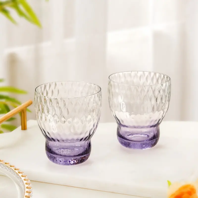 Twilight Embossed 360Ml Glass Tumblers – Set Of 2 1
