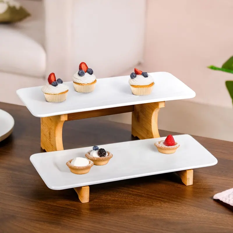 Two-Tier Ceramic Dessert Display Stand 1