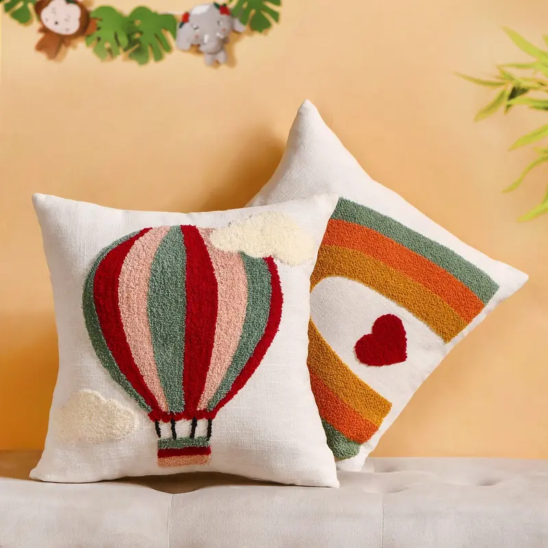Up In The Air Embroidered Pillow Cover Set – Two 40X40 Cm Whimsical Sky-Inspired Covers 1
