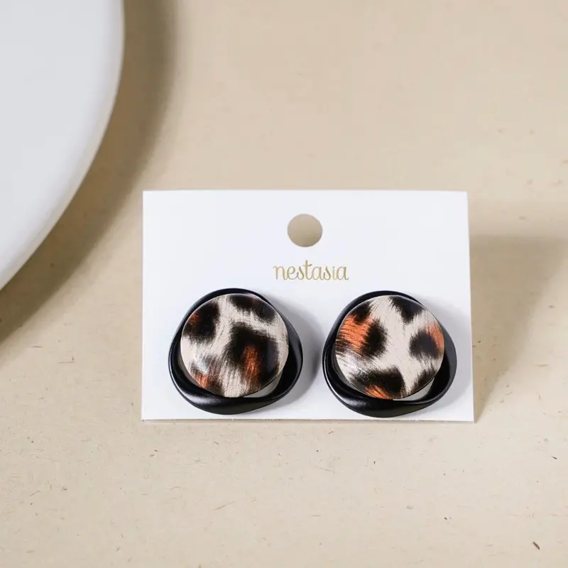 Urban Jungle Leopard Pattern Stud Earrings 1
