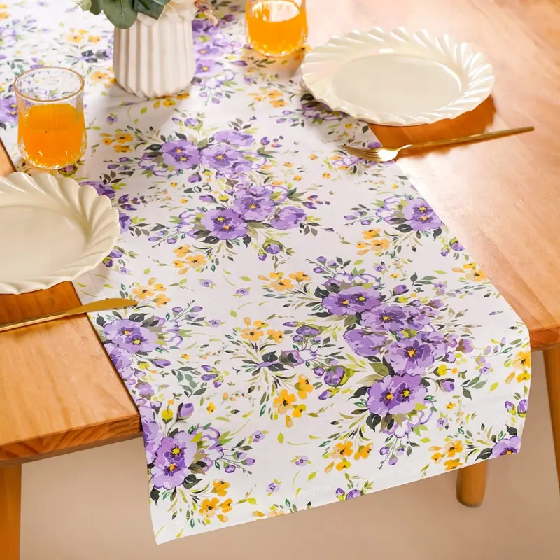 Valley Of Spring 6-Seater Green Table Runner (190X36Cm) 1