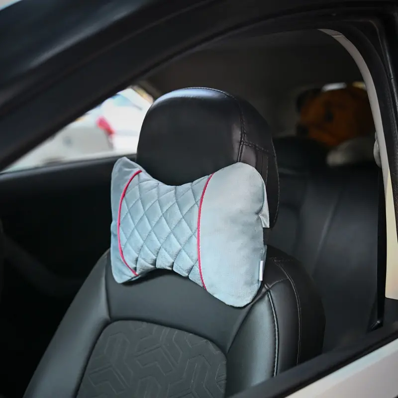 Velvet-Finished Ergonomic Car Neck Pillows – Set Of 2 1