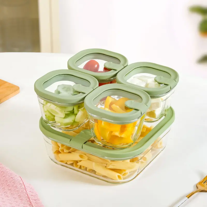 Vento Airtight Food Storage Container Set – 5-Piece, Sage Green (220Ml–1320Ml) 1